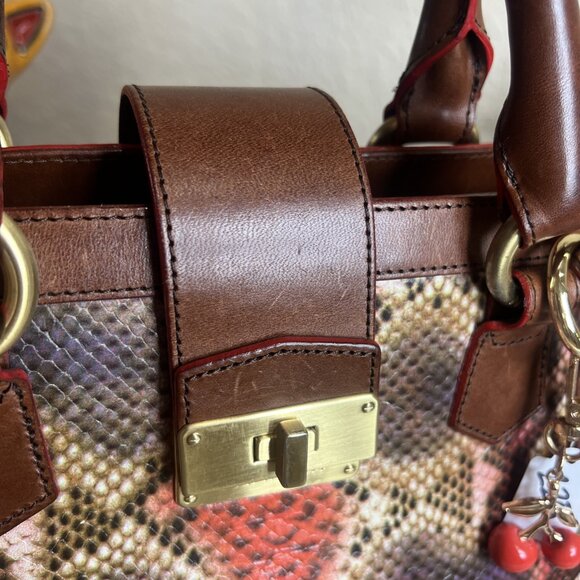 BRAHMIN ANNABELLE MULTI-COLOR ANACONDA SATCHEL Crossbody Purse - Picture 13 of 16